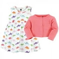 thumbnail image 3 of Hudson Baby Baby and Toddler Girl Cotton Dress and Cardigan Set, Girl Dinosaurs, 9-12 Months, 3 of 3