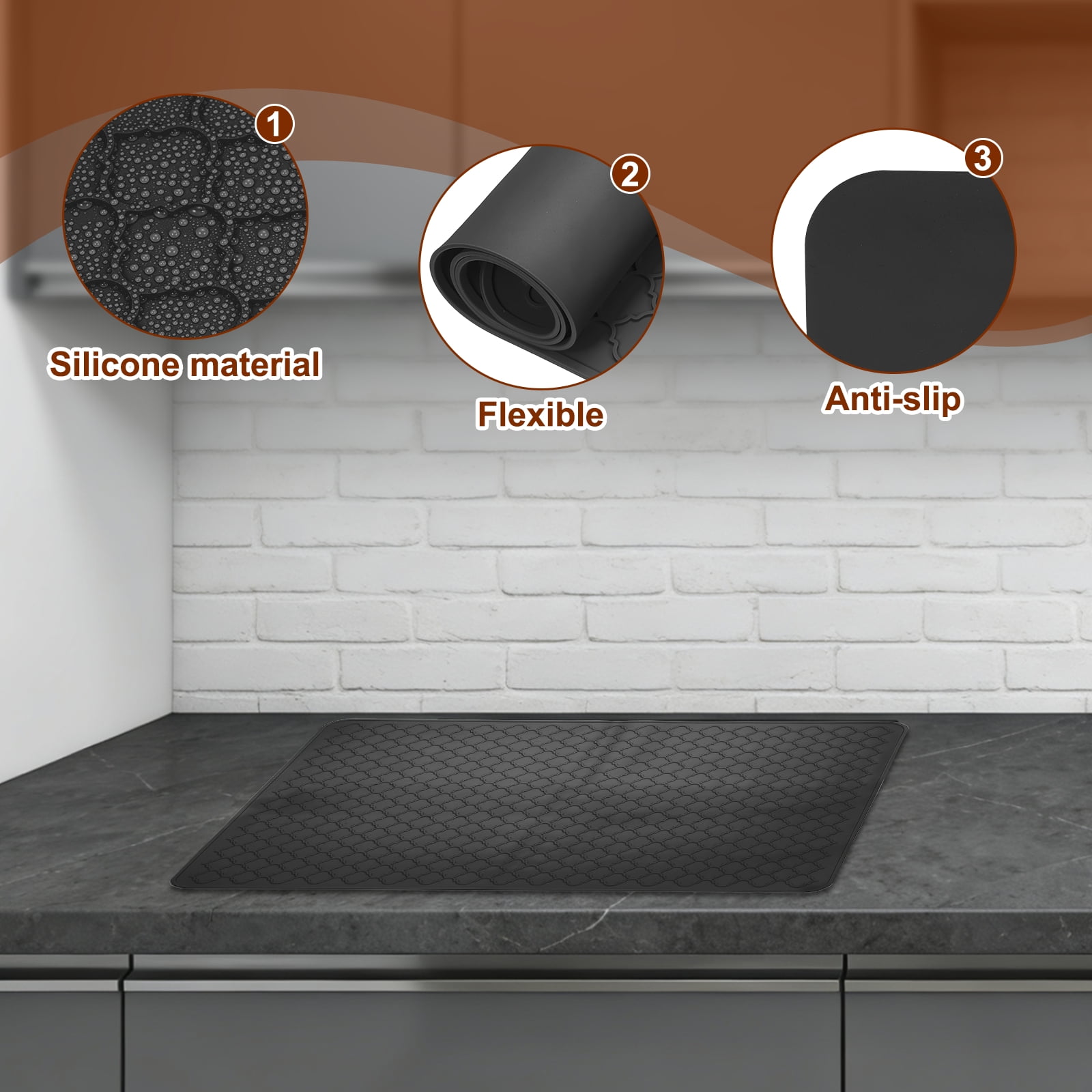 Uxcell 30 x 21 Inch Stove Top Cover for Electric Stove, 1Pcs Silicone Mat for Glass Top Cover Non-Slip Glass Cooktop Protector for Kitchen Oven Dish Drying Mat, Black