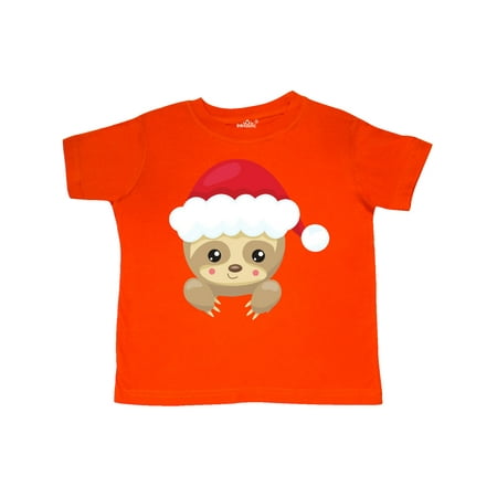 

Inktastic Christmas Sloth Sloth With Santa Hat Cute Sloth Gift Toddler Boy or Toddler Girl T-Shirt