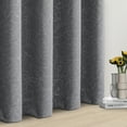 thumbnail image 4 of Fragrantex Grey Floral Blackout Curtains Set 63 inch Length for Bedroom 2 Panels, Thermal Insulated Flower Print Patterned Decorative Room Darkening Drapes Back Tab, 52" x 63", 4 of 6