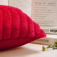 thumbnail image 2 of 2pcs Valentine's Day Couch Decorative Throw Pillow Covers Fluffy Throw Pillows Faux Fur Plush Soft Fluffy Velvet Cushion Case Cozy Fuzzy Striped Pillowcase Home Decor for Bed Sofa Living Room-Red, 2 of 5