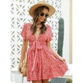 thumbnail image 3 of Minivestido evasé con escote pronunciado floral de florecitas para mujer TUNC Sencillez, 3 of 5