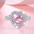 thumbnail image 7 of Rings for Women Pink Heart Ring Plated Womens Ring Zir-con Full Diamond Ring Valentine's Day Gifts Clearance, 7 of 7