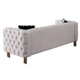 thumbnail image 3 of 84.25" 2-Seat Sofa, Modern Fabric Upholstered Loveseat Couch with Button Tufted Backrest and Armrest, Standard Sofa with Metal Legs and Thicken Seat Cushion for Living Room Office, Beige, 3 of 6