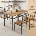 thumbnail image 4 of Dining Table Set for 4, Retro Brown Kitchen Table and Chairs, 5 Piece Rectangular Wood Table Set for Small Spaces, Apartments, 4 of 8