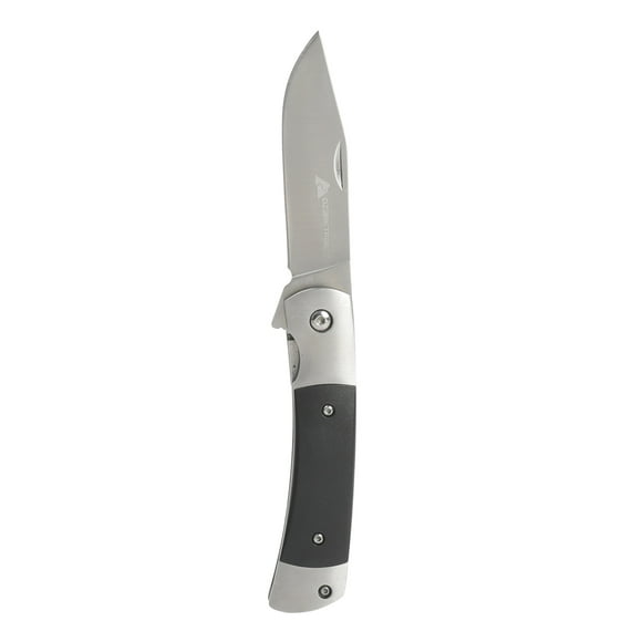 Ozark Trail 7-in Folding Knife with Stainless Steel Blade and Polypropylene Handle, Black and Silver