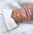 thumbnail image 1 of Boho Geometric Bracelet And Bangle Set For Women With Star Map Heart Charm Beads Chain Fashion Jewelry, 1 of 7