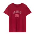 thumbnail image 1 of Camiseta de mujer Trajes de verano para mujer Camiseta básica femenina para viajar y desplazarse Rojo, 1 of 7