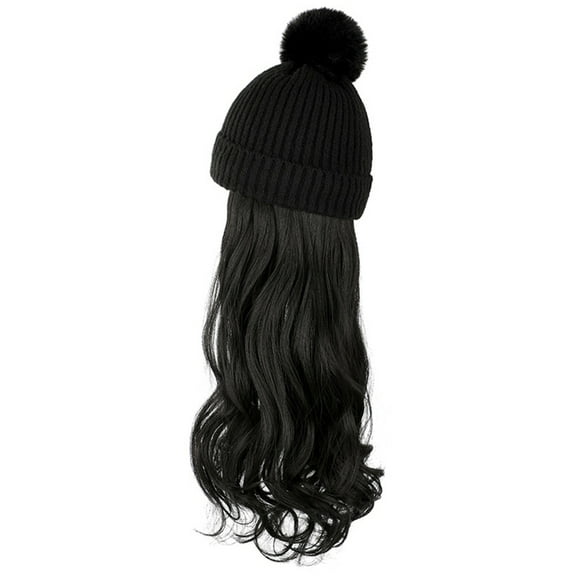 ROZYARD Colorful Hair Beanies with Curly Hair Extensions Windproof for Street Photography