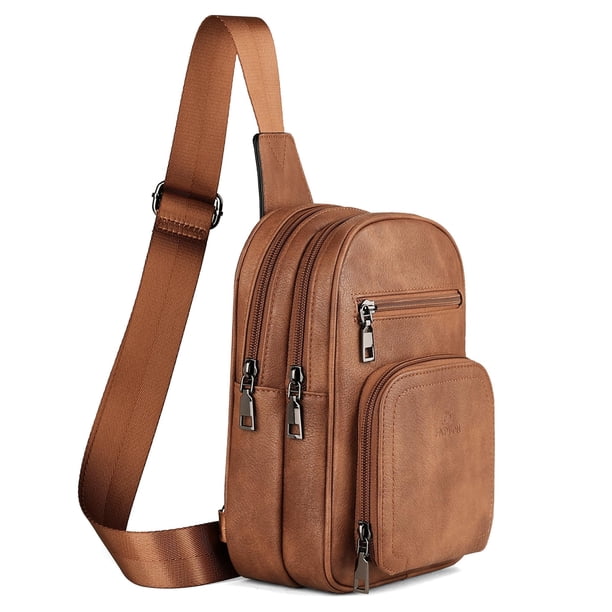 Bolso bandolera FADEON Designer de piel sintética para mujer, color marrón