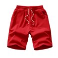 thumbnail image 2 of zeranth Men Shorts Solid Color Loose Elastic Waist Colorfast Students Shorts for Daily Wear, 2 of 7