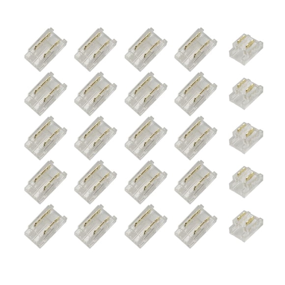 Kit de conectores para tiras LED Biantie La de 2 pines, 8 mm, 5-24 V, paquete de 25