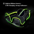 thumbnail image 2 of YJ011 USB Rechargeable LED Light Up Glasses with 4 Modes - Steady/Fast/Slow Flash, 10 Color Options Including Jade Green, Stylish Black Frame, UV-Free Soft Light, Perfect for Parties, Nightclubs,, 2 of 6