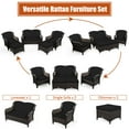 thumbnail image 6 of Costway 5PCS Patio Rattan Furniture Set Loveseat Sofa Ottoman W/Black Cushion, 6 of 10