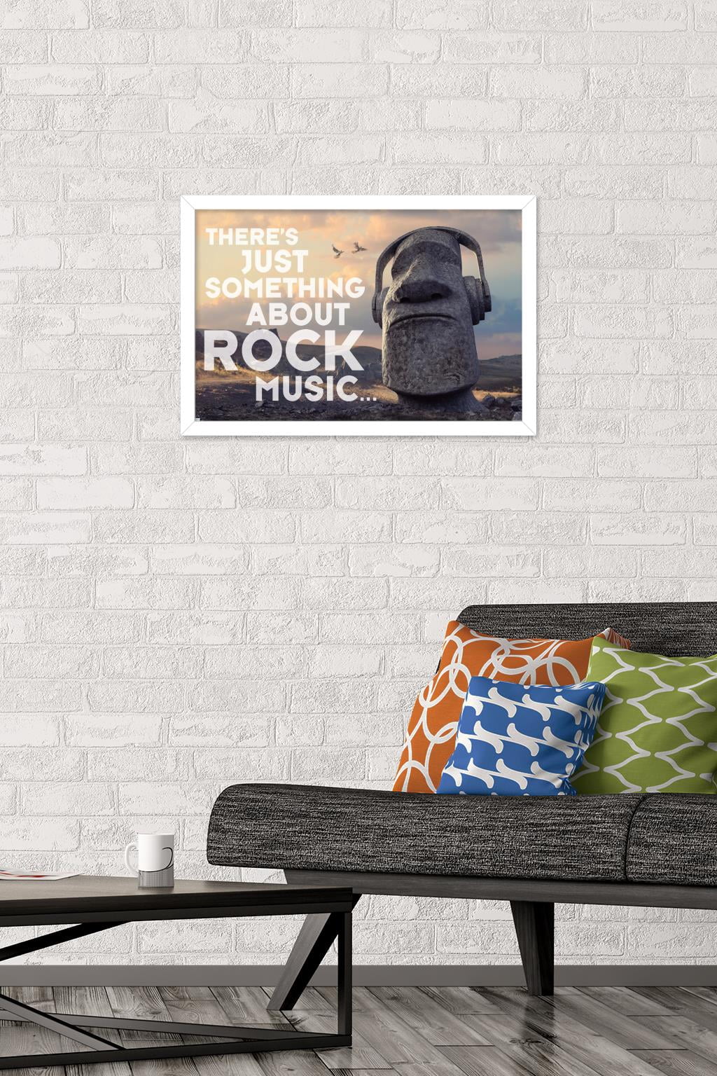 Moai Statue - Music Wall Poster, 14.725" x 22.375", Framed