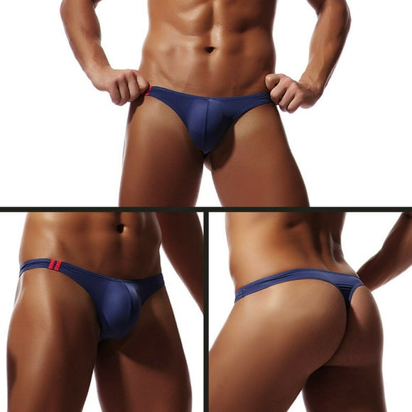 Mialoley Men's Underwear, Simple Sexy Breathable Low Cut Thong Underwear