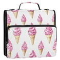 thumbnail image 5 of FORMRS Zipper Binder with Shoulder Strap 2-inch Ring 500 Sheet Capacity File Bag, Pink Cartoon Ice Cream, 5 of 5