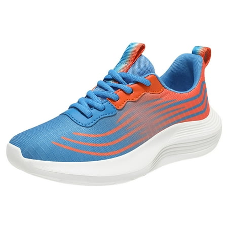 Fauean Women Sneakers Fashionable and Simple Color Blocking Shoes Lace up Casual Shoes Blue Size 42