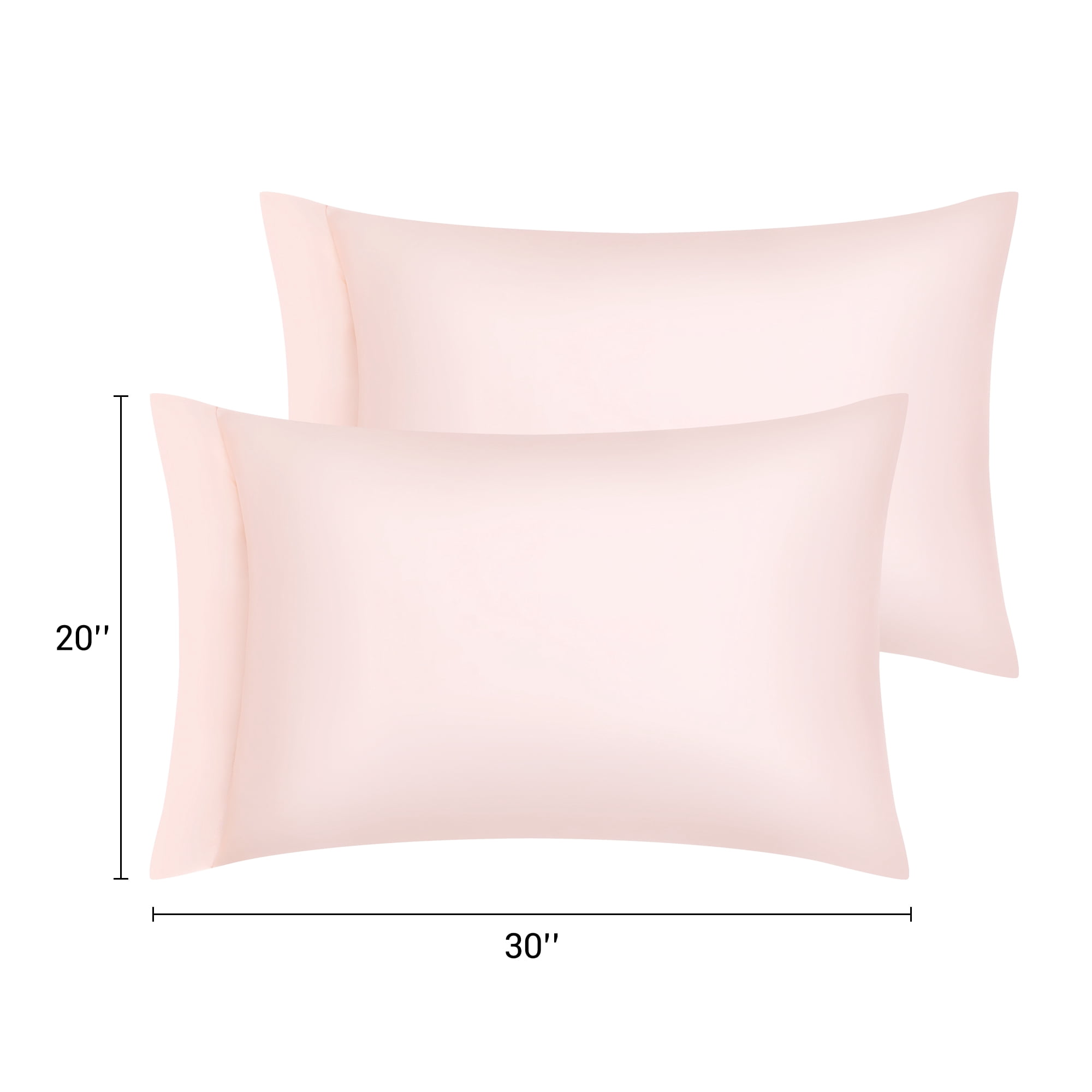 Unique Bargains Satin Pillow Cases Set of 2 Cooling Pillow Covers Queen Pink