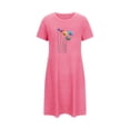 thumbnail image 3 of Chemise de Nuit à Manches Courtes pour Femmes Grande Taille, Robe de Nuit Col Rond Douce et Confortable avec Imprimé Poitrine, Chemise de Nuit Décontractée pour Dormir, Chemise de Nuit Coupe Décontractée pour la Maison, 3 of 5