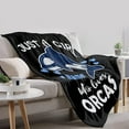 thumbnail image 6 of Custom Just Girl Loves Orcas Blanket Personalized Throw Blankets Add Your Own Name Customized Flannel Throws for Kids Gift 50 in x 40 in Small for Kids, 6 of 6