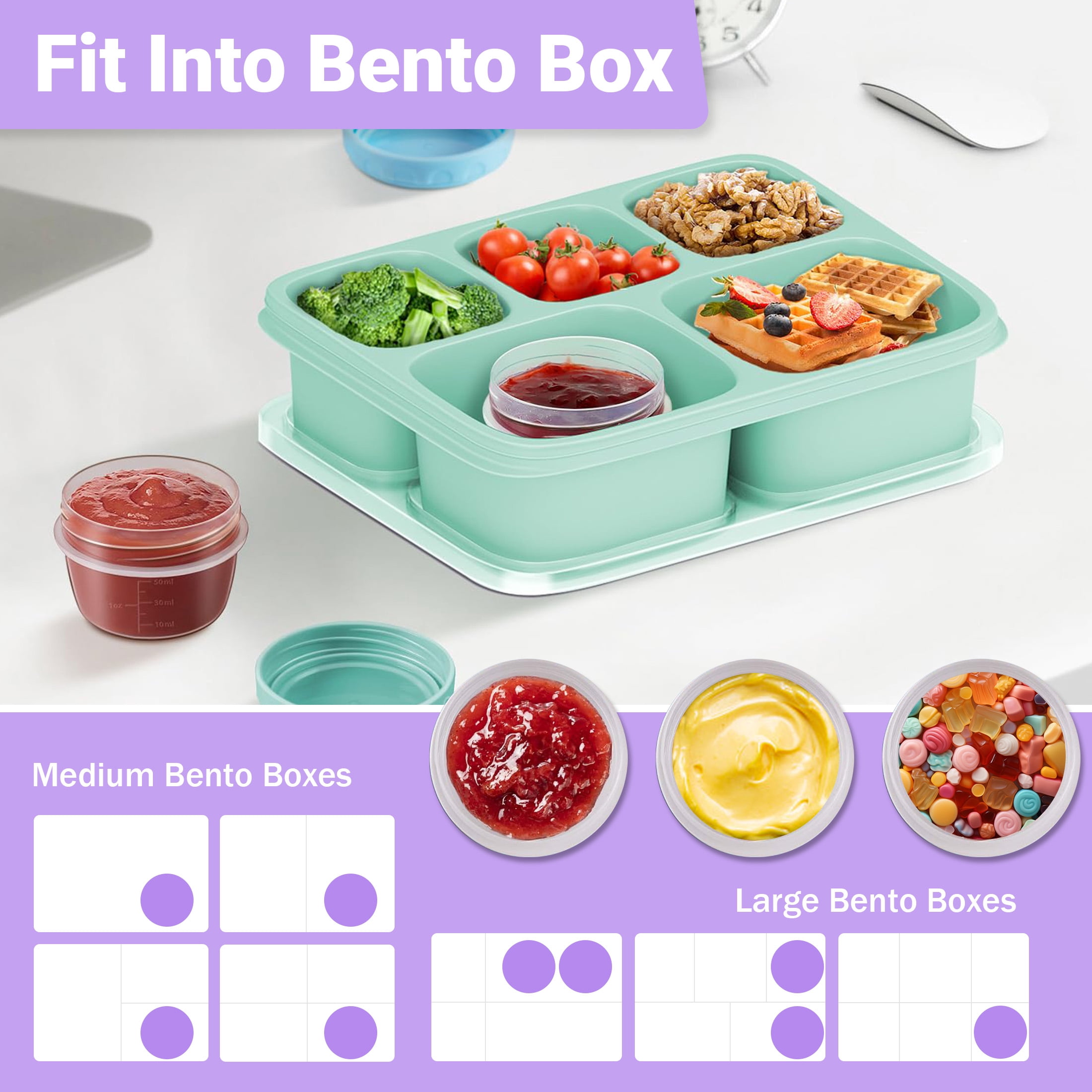 4oz Small Plastic Food Storage Containers with Lids, Leakproof Freezer Mini Meal Prep Containers, Portable Travel Snack Sauce Cups