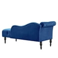 thumbnail image 3 of Miniyam Velvet Chaise Lounge, Tufted Accent Chaise Chair with Pillow for Living Room Bedroom, Blue, 3 of 7