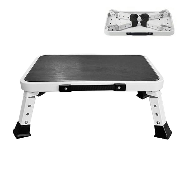 BTideas Taburete Plegable, Taburete de Pie Ajustable en 3 Niveles Antideslizante para RV, Capacidad de 330 Lbs