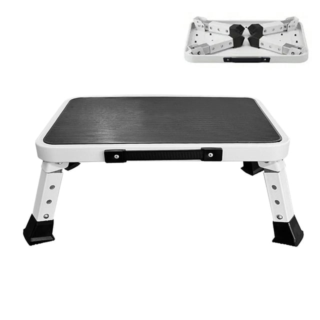 BTideas Taburete Plegable, Taburete de Pie Ajustable en 3 Niveles Antideslizante para RV, Capacidad de 330 Lbs