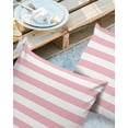 thumbnail image 3 of Coussins d'Extérieur 24x24 Housses de Coussin Imperméables Rayures Roses Blanches Polyester Housses de Coussin de Jardin Décoratives pour Décoration de Canapé de Patio Ensemble de 2 pour la Saint-Valentin, 3 of 7