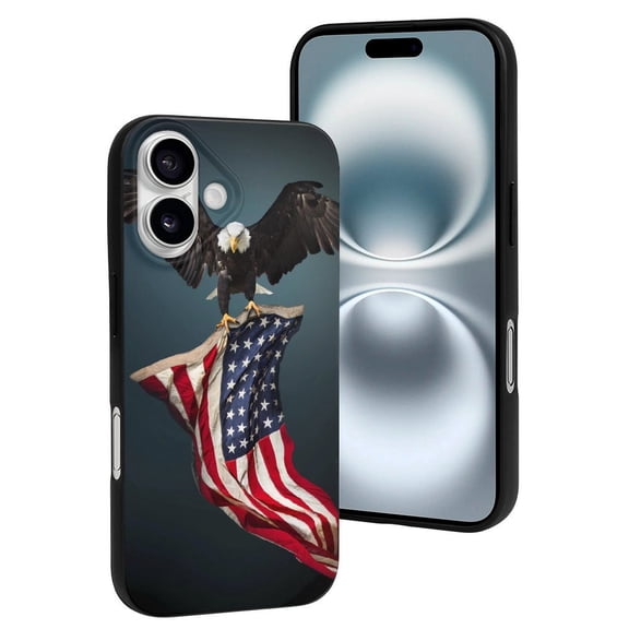 Compatible with Iphone 16 Case - Cute Soft American Flag Silicone Case Compatible with Iphone 16 Phone Case for Women Men