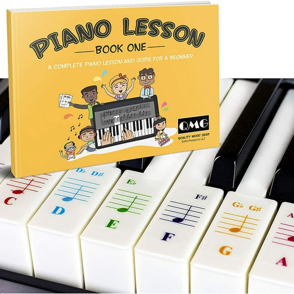 Color Piano and Keyboard Stickers and Complete Color Note Piano Music Lesson and Guide Book; Designed and Printed in