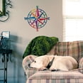 thumbnail image 5 of ESTART 11-inch Metal Nautical Compass Wall Art, Colorful Coastal Beach Wall Decor for Indoor Outdoor Home Use, 5 of 10