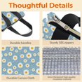 thumbnail image 4 of Daisy Pioneer Flower Blue Pattern Insulated Lunch Bag for Women Men, Large Portable Soft Cooler Tote, Thermal Food Storage Bag with Pearl Cotton, 8.66L, 8.75"x5.75"x9.5", 4 of 6