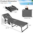 thumbnail image 3 of Goplus Outdoor Beach Lounge Chair Folding Chaise Lounge with Pillow Grey, 3 of 8