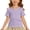 Purple, variant on Girls Trendy Back Cross T-Shirt Short Sleeve Summer New Korean Solid Versatile Top Size 18-24 M