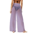 thumbnail image 6 of Levmjia Womens Swim Cover Up Pants Quick Dry Beach Vacation Chiffon Solid Color Wide Leg Sun Protection Lightweight Chiffon Pants For Pool Hot Spring, 6 of 7