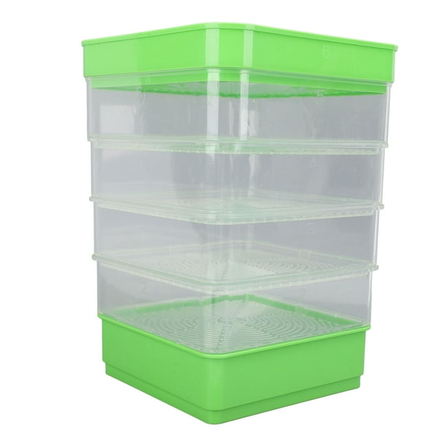Seed Sprouter Kit Stackable Seedling Tray 4 Tier Space Saving Seed Sprouting Tray Multipurpose Micro Vegetable Growing Tray for Germinating Sprouts and Microgreens