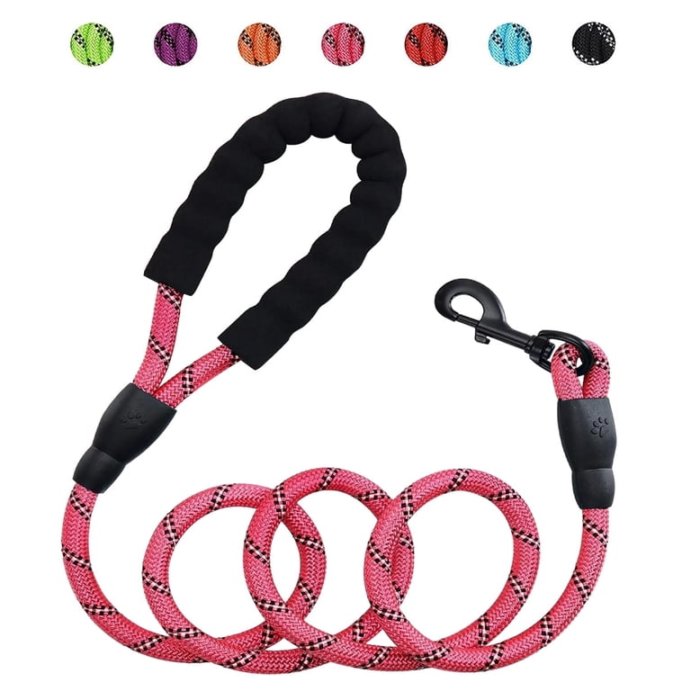 Somnr Rope Dog Leash, Reflective Padded Handle Pink photo 1