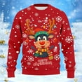 thumbnail image 5 of Unisex Christmas Sweater for Men Women Xmas Holiday Party Funny Print Knit Pullover,Red,3XL, 5 of 5