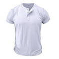 thumbnail image 2 of pstuiky Mangas cortas para hombre, Camiseta de manga corta para hombre, estilo informal, lisa, con cuello vuelto, botones y blusa ropa de hombre xxl, 2 of 4