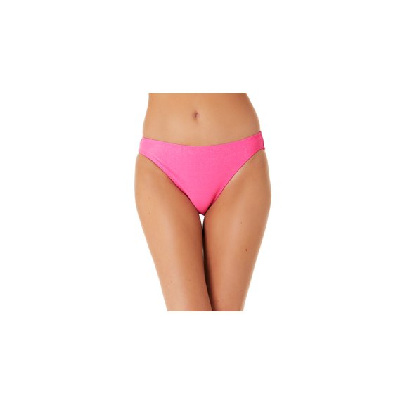 California Waves Junior's Metallic Shine Hipster Bikini Bottoms Swimsuit Pink Size Small