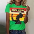 thumbnail image 2 of Penkiiy Women Black History Month Shirt Letter Print Tee Tops American African Black Pride Graphic Short Sleeve Tees 5XL Multicolor, 2 of 5
