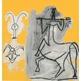 thumbnail image 2 of Unknown 15x15 Black Ornate Wood Framed with Double Matting Museum Art Print Titled - Horseman, 2 of 4