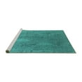 thumbnail image 2 of Ahgly Company Machine Washable Indoor Round Oriental Turquoise Blue Industrial Area Rugs, 6' Round, 2 of 4