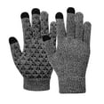thumbnail image 2 of Lovzfmll Unisex Touchscreen Gloves, Knit Winter Gloves with Fleece Lining, Thermal Insulated for Smartphone Use During Winter Activities, Dark Gray, 2 of 3