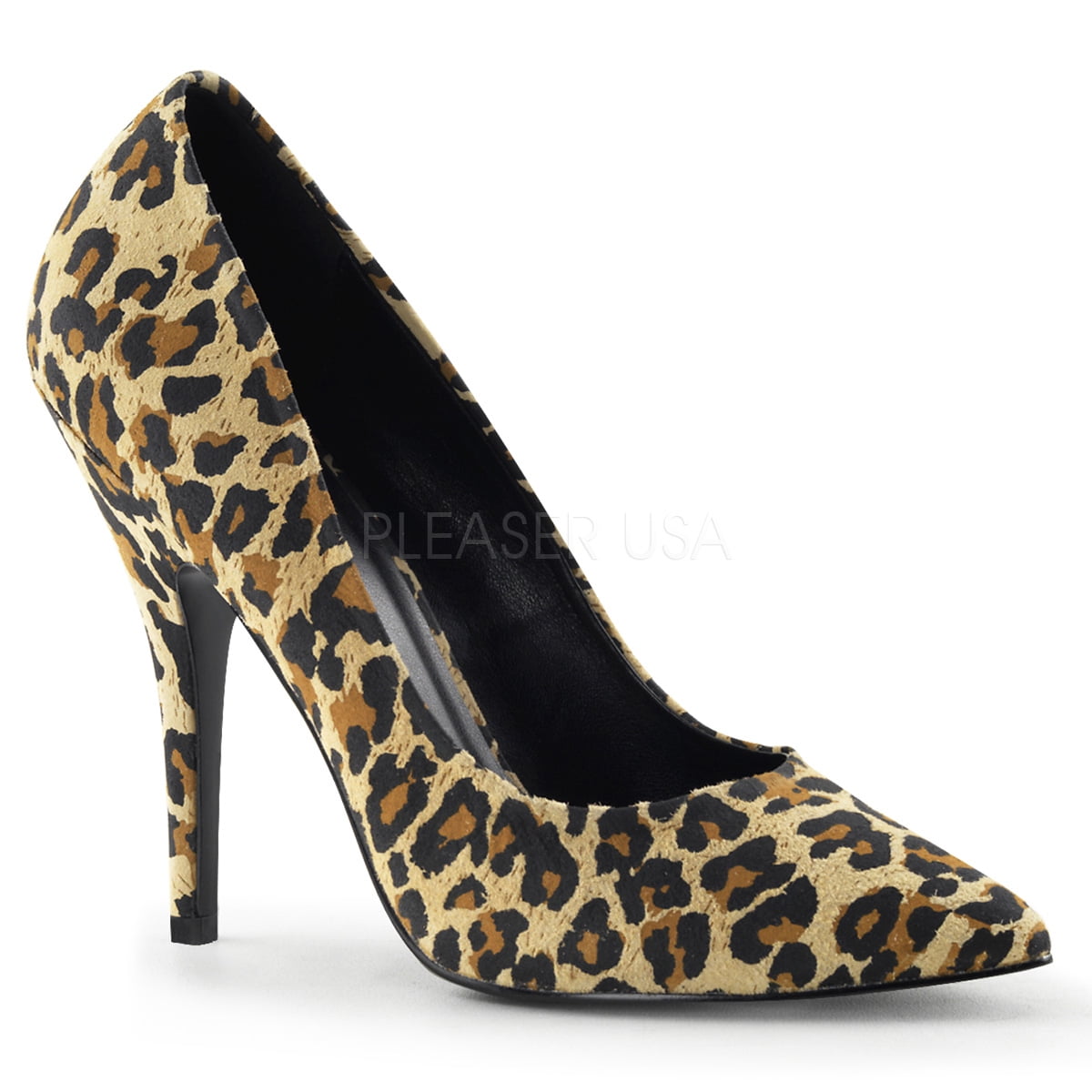 pleaser leopard heels