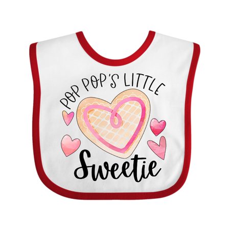 

Inktastic Pop Pop s Little Sweetie with Pink Heart Cookie Gift Baby Boy or Baby Girl Bib