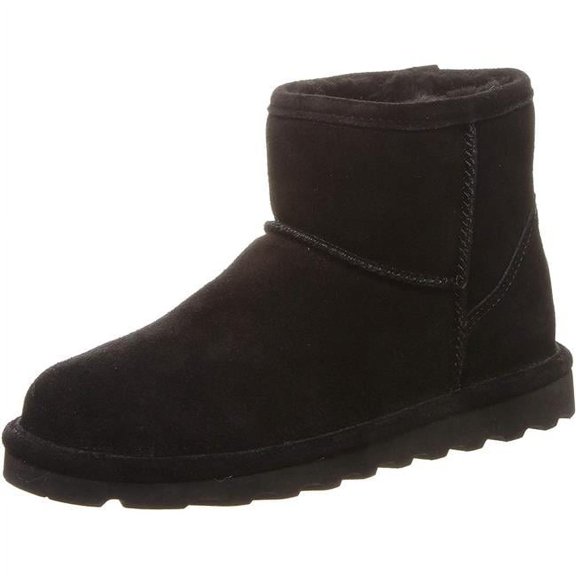 Bearpaw 2130W-011-6 Alyssa Suede Ankle Boots for Womens, Black - Size 6