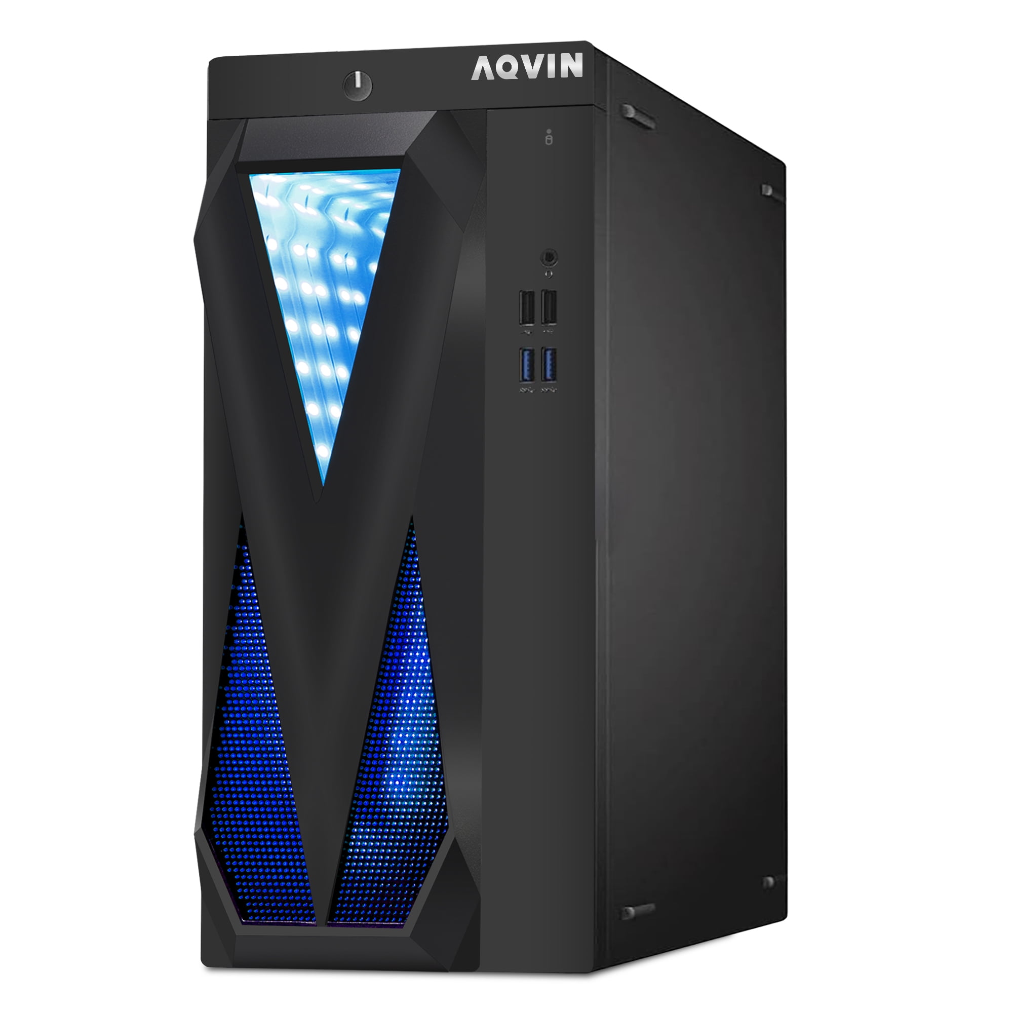 Restored Prebuilt RGB Gaming Desktop PC Tower AQVIN InfinityLite - NVIDIA GeForce GTX 1050 Ti - Intel i7 - 32GB RAM - 1TB SSD - Windows 10 Pro - New 24inch Monitor - (Refurbished)